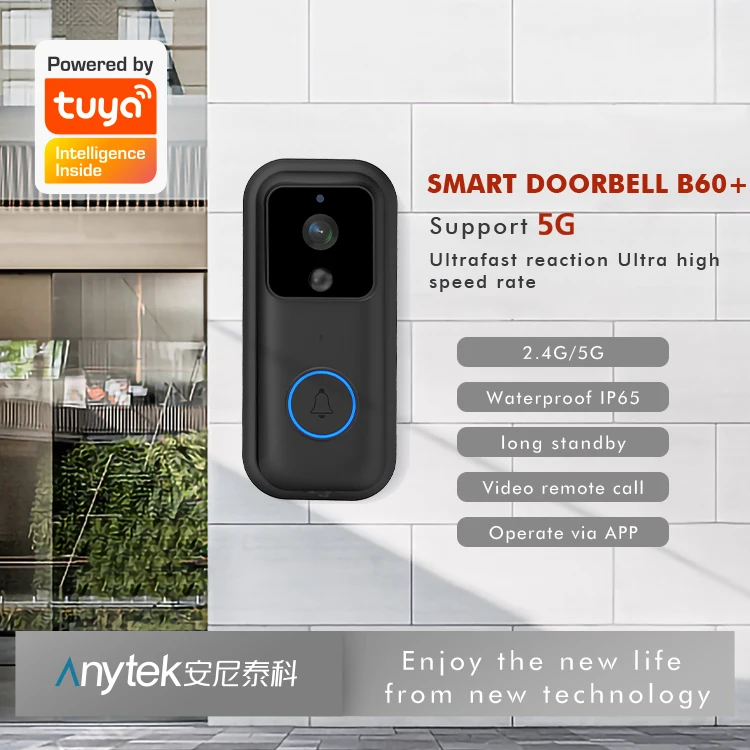 Tuya Smart Video Doorbell Wireless Dual Band WiFi 1080P Home Camera Monitor Intercom Two Way Audio IR Night Vision Door Phone
