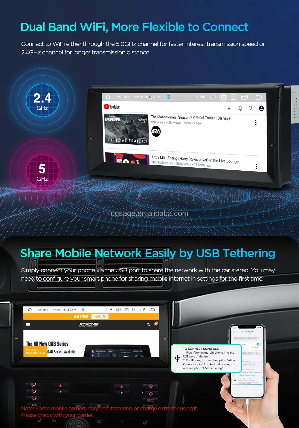 XTRONS 10.25" Android 12 Autoradio Carplay AA 4G LTE WIFI Car Stereo For BMW E39 E38 Radios Para Autos Con Pantalla 1 Din