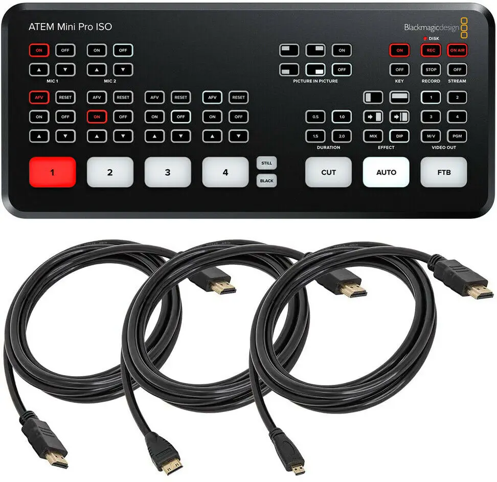 Аутентичный Новый ATEM Mini Pro ISO переключатель потока в реальном времени многоэкранная запись