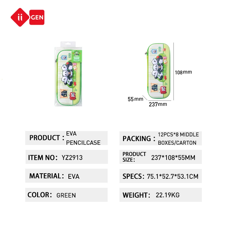 IIGEN a Kun Panda 3D Pencil Box EVA Pencil case School Stationery Gift for Kids Large Capacity Pencil case