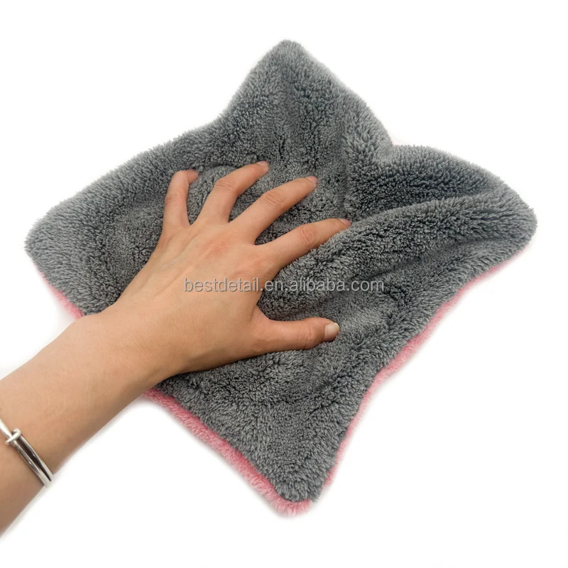 18x18cm 700GSM Soft & Plush Dual Sided Towel Microfibre Car Cleaning Cloth Pad for Auto Detailing Car Wash