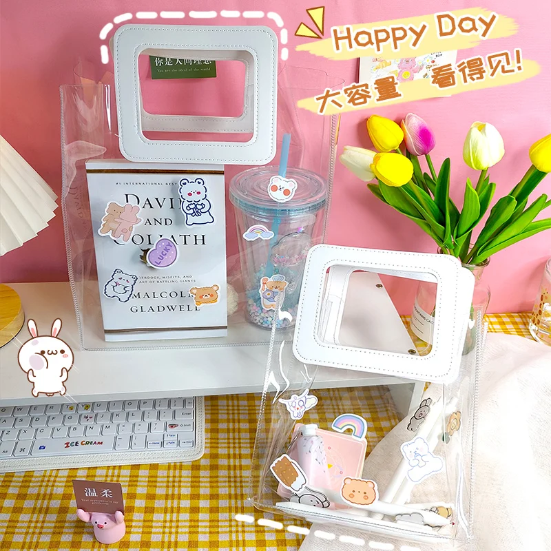 INS gift bag transparent bag waterproof women handbag transparent PVC cosmetic bag