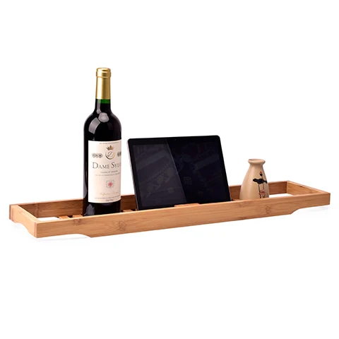 
Bamboo Wooden Bath Tub Bathroom Tray Shelf Bathtub Bridge Caddy Rack 