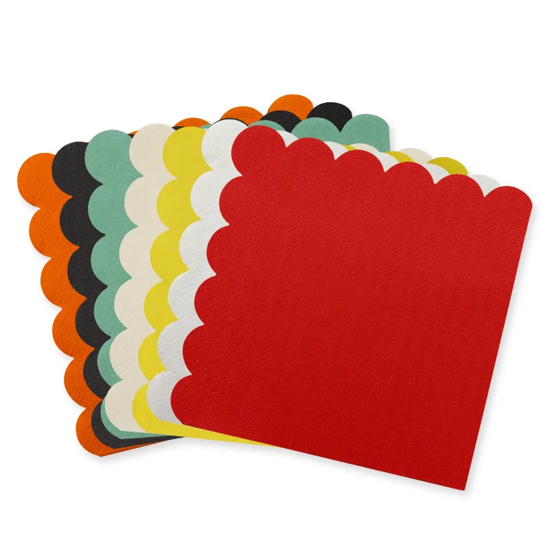 Factory Wholesale Disposable Lace Solid Color 25*25 Paper Napkin Birthday Party Tableware & Table Decoration Supplies