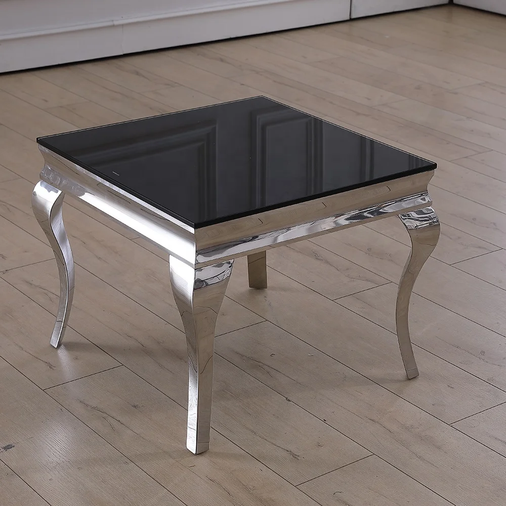 Modern design side coffee table for living room furniture luxury mirrored metal stainless steel side table