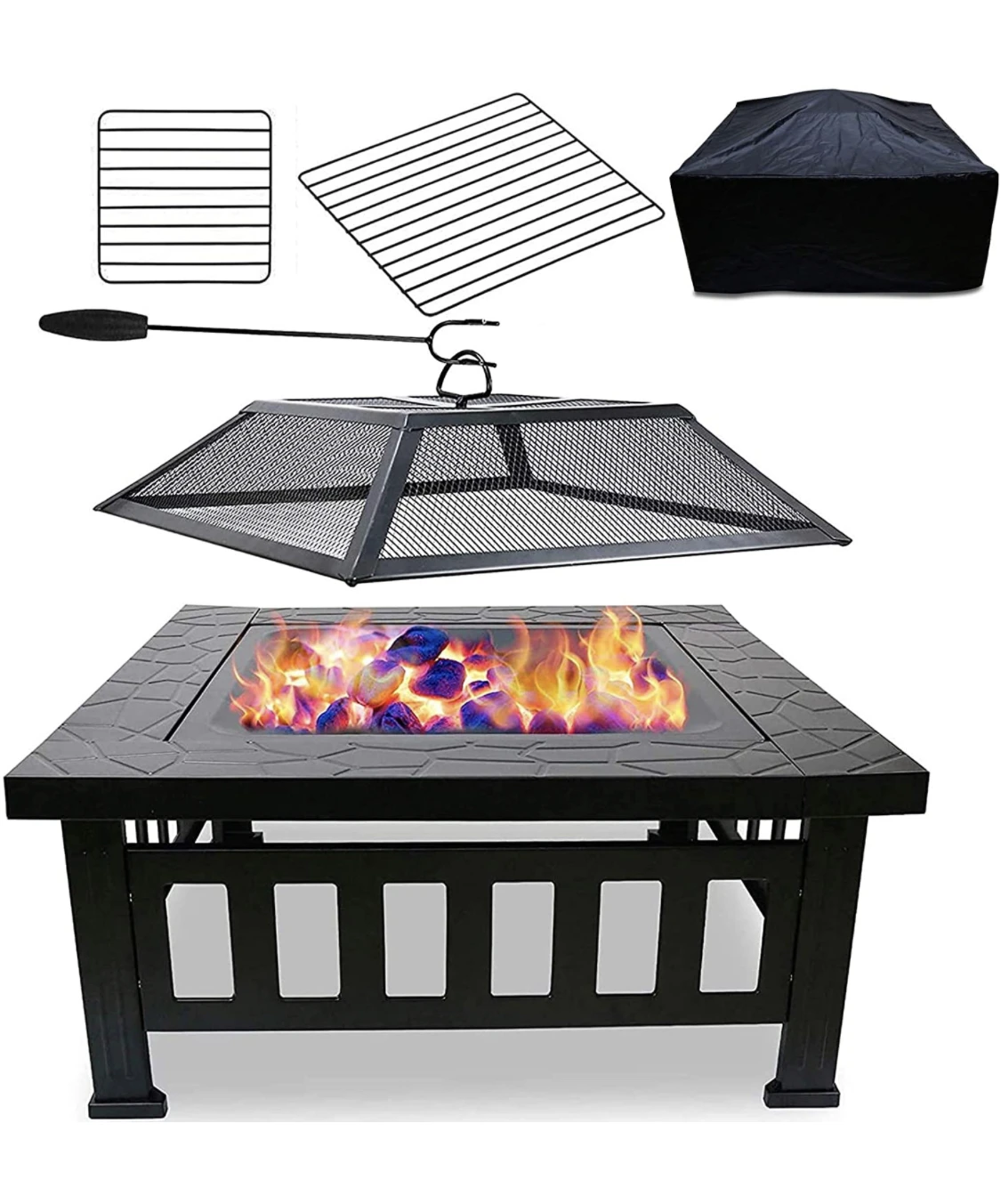 NO. 8866 Outdoor Steel Fire pit Table wood burning fogon brasero for camping (1600460676427)