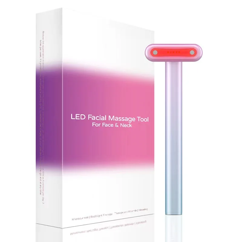 Rechargeable Facial Eye Lip Beauty Lifting Device Red Light Therapy Device Vibration Electric Eye Massage Wand