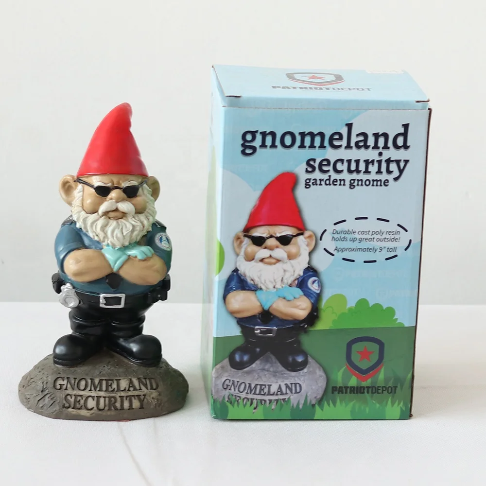 ICEBLUE HD Resin Security Gnome Garden Gnome Statues Gnomeland Security