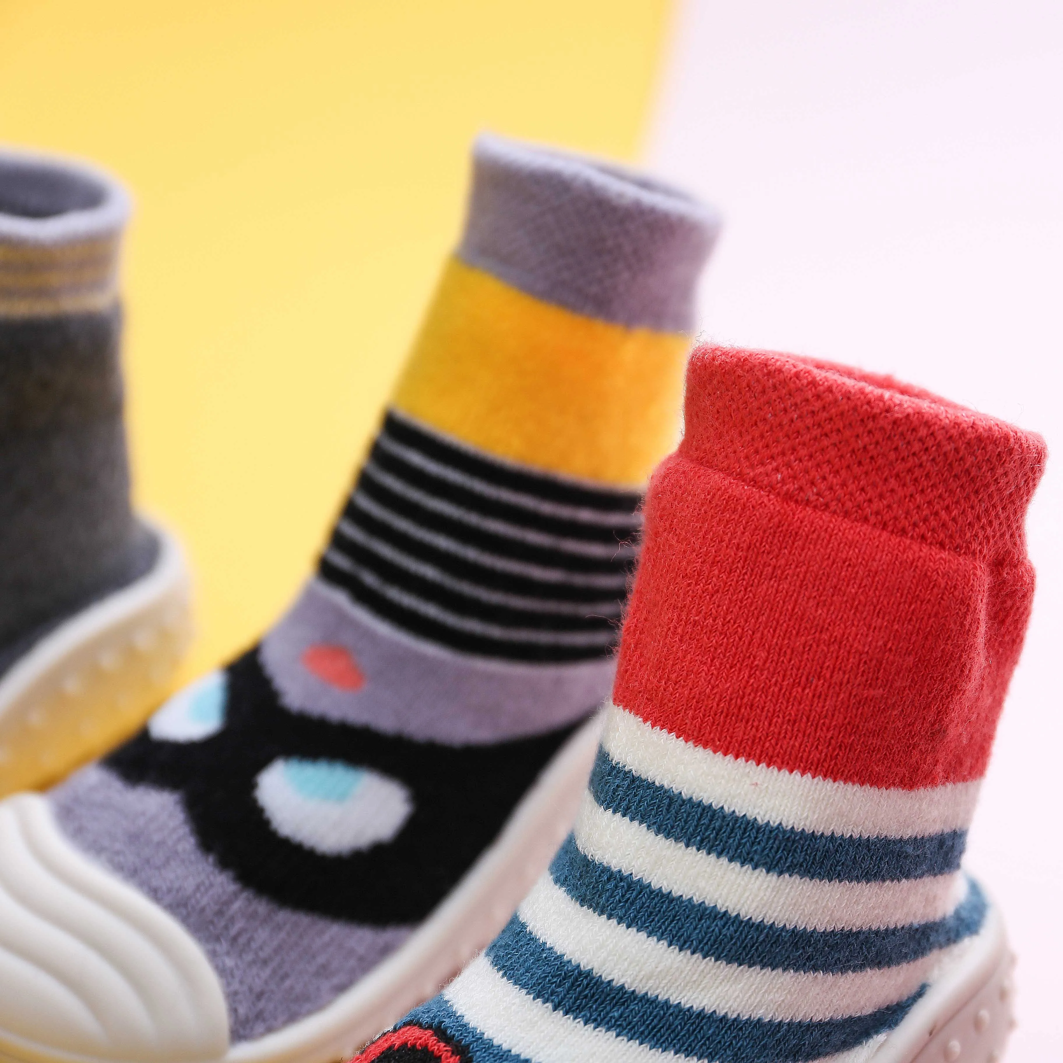 Boys Girls Non-slip Soft Rubber Sole First Walker Cotton Knitted Infant and Toddler Shoes Baby House Shoes