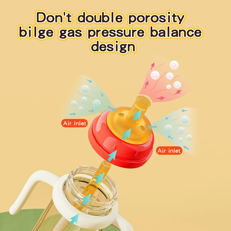 Hot Selling Baby Products Baby Bottle 300ml Standard Neck Food Grade PCT Milk Drinking Hand Free Colourful Baby Bottle