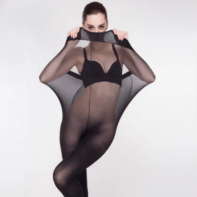 120D Super Elastic Magical Tights Women Seamless Sexy Stockings Black Thin Pantyhose Nude Sheer Mesh Collant Femme Drapshipping