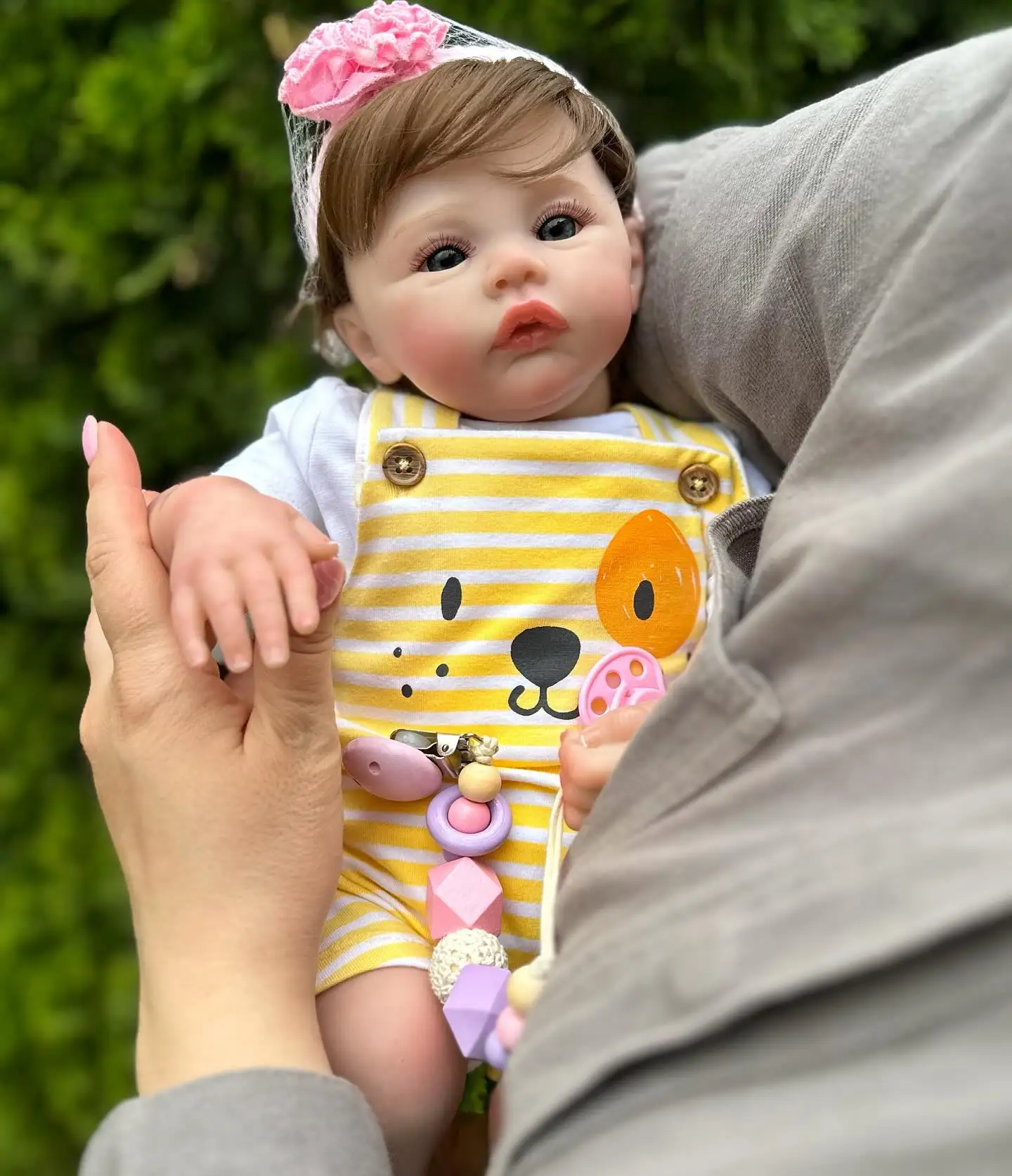 55cm Reborn Baby Dolls Long Hair Cute Clothing Hair Accessories Set Fashion Bebe New Born Doll