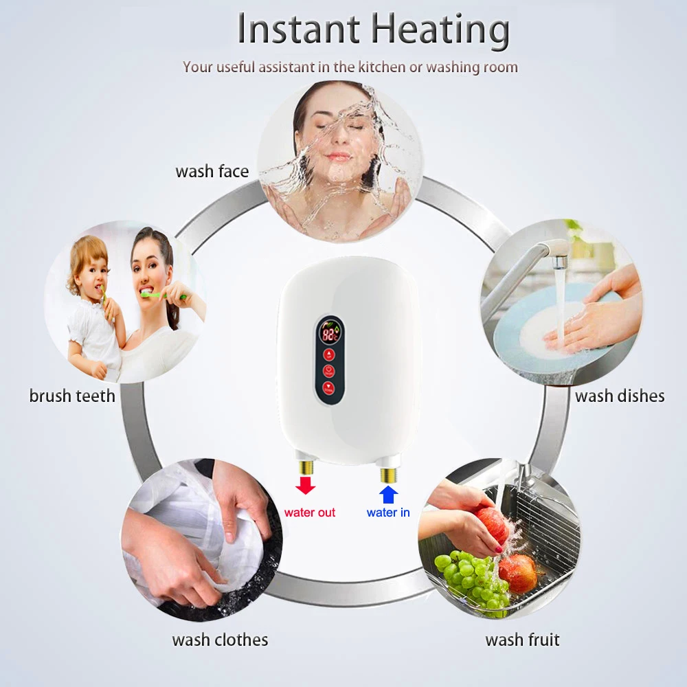 Modern Novel Design Electric Wate Hotwaterheaters Low Power Instant Electric Water Heater