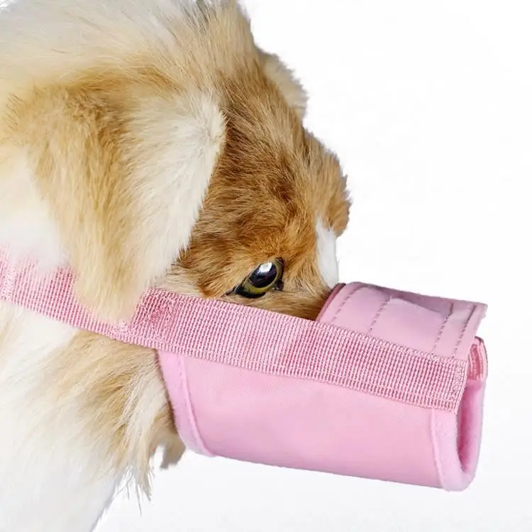 Amazon Hot Sale Custom Logo Adjustable Anti-biting Anti-bark Safety Mesh Nylon Waterproof Fabric Pet Dog Muzzle for Dogs OPP Bag