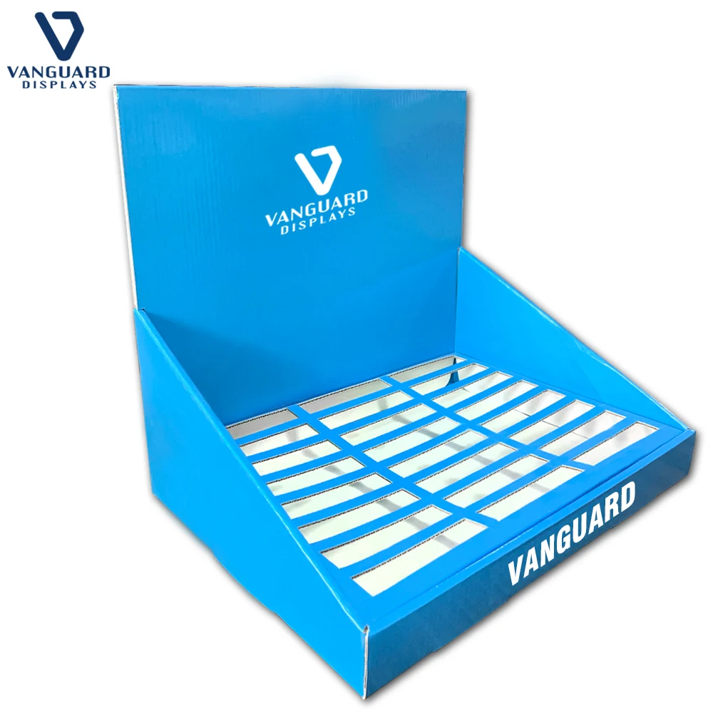 Custom Cardboard PDQ Display Box, Cosmetic Promotion Corrugated Counter Top Display Unit