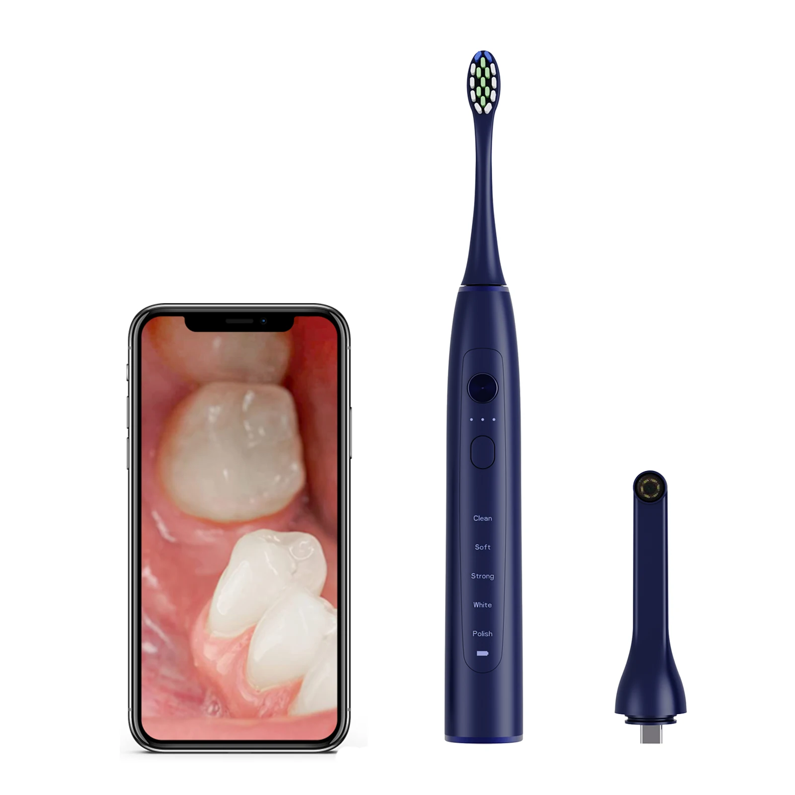 2024 Jssan Smart APP Sonic Electric Toothbrush Dual Button 15 Modes with Dental Intraoral Camera