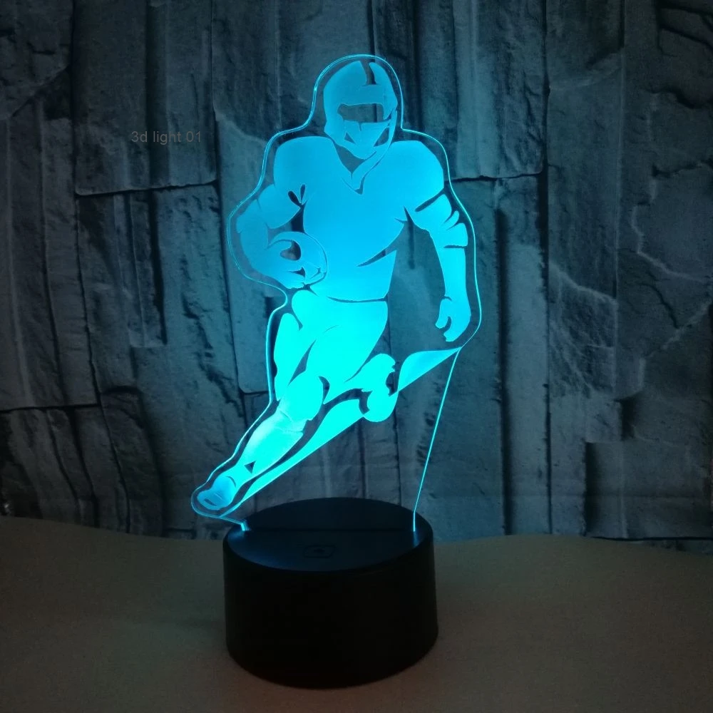 Football Player 3d Light Touch   3d Nightlight Novelty Luminaria Usb Led Kids Lamp Kids Room Led Night Light