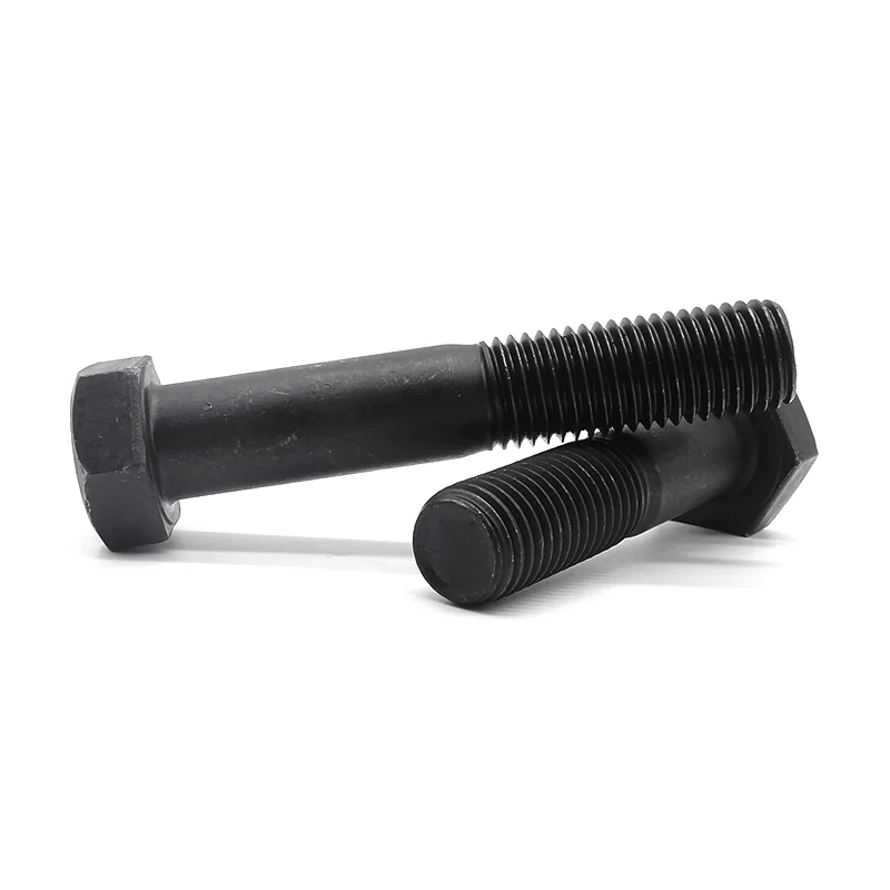 Black Steel Hexagon Bolts M12 M13 DIN933 Fasteners with 18X80 MM 8.8 Hex Head Nuts Bolts in Sizes M6 Bouten M10 Tuerca Y Perno