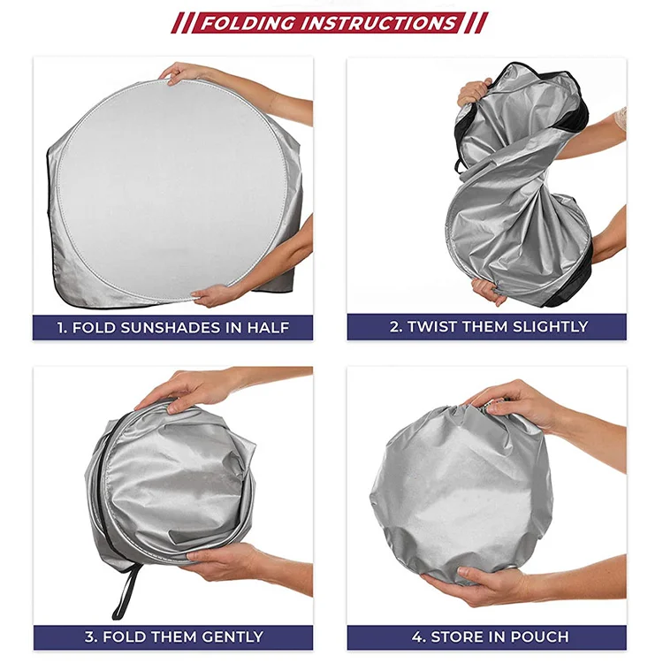 Xiangta Universal Auto Sunshade Front Window Windshield Cover Black Silver Foldable Cloth Various Car Models Including Tesla