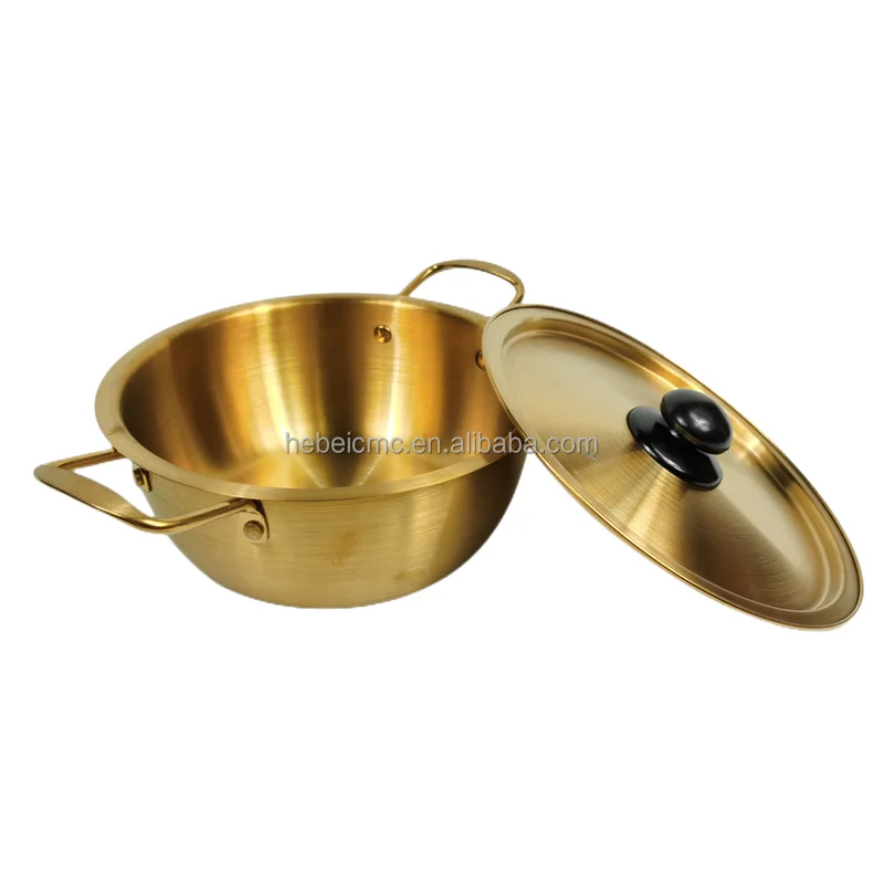 Wholesale Home And Outdoor Stainless Steel Small Stockpots Korean Noodle Ramen Pot With Lid