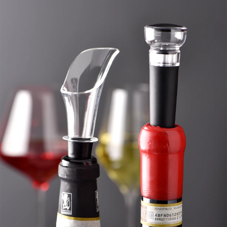 Promotional Wine Accessories Gift Set Wine Aerator Pourer Vacuum Sealed Wine Champagne Bottle Stopper
