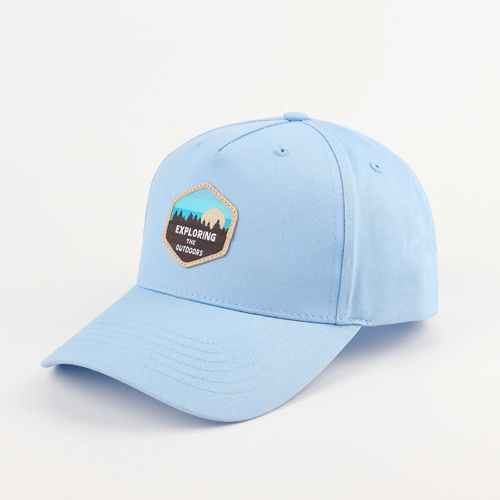 Custom Sky Blue woven patch baseball cap,A Frame Style sport baseball cap,custom outdoor unisex baseball gorras