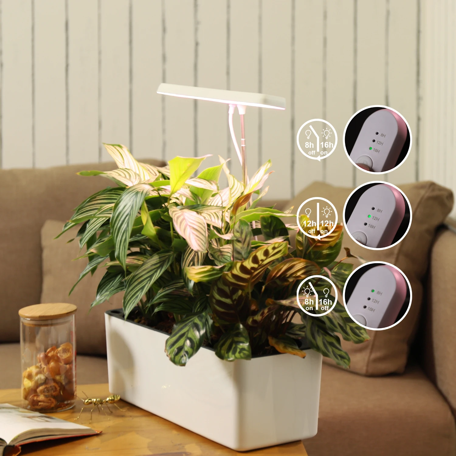 J&C planter mate 5V detachable dimmable led grow light adjust height light for indoor growing