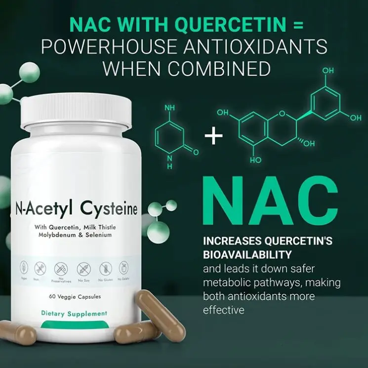 Private Label NAC Capsules Antioxidant Supplements Nac N-acetyl L-Cysteine 600mg
