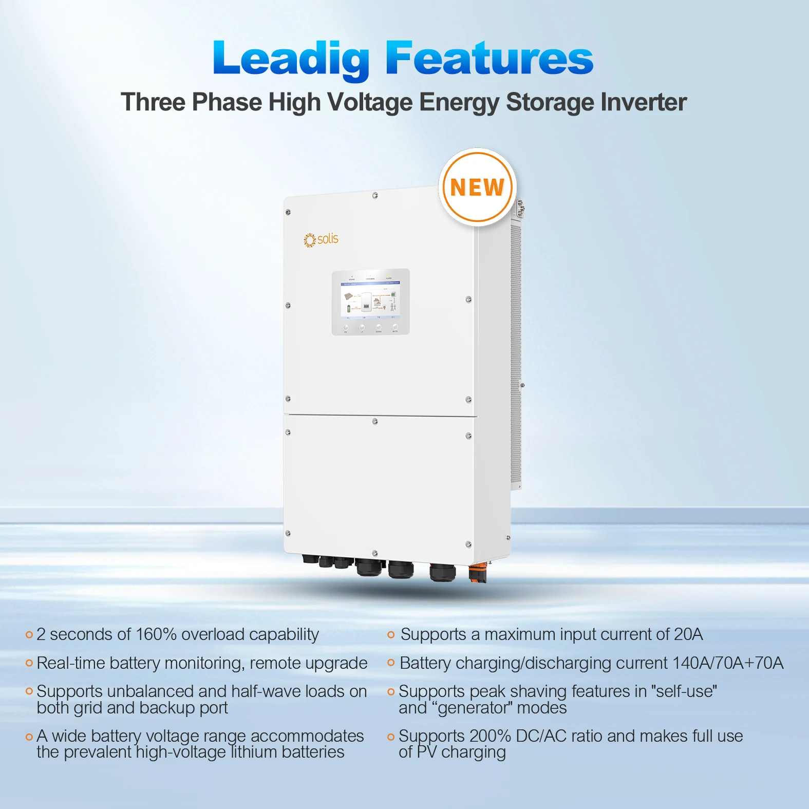 Inverter S6-Eh1P8K-L-Plus 8Kw 10Kw 12Kw Solis  Hybrid Inverter 1 Phase Power Storage Inverter Pure Sine Wave In Stock