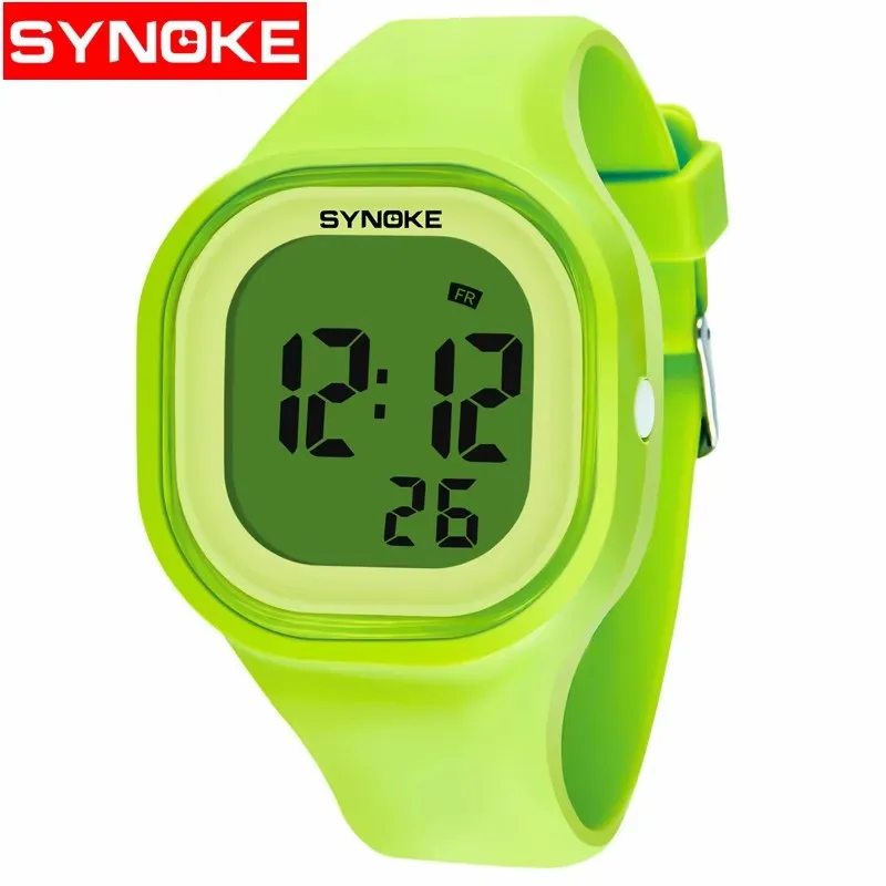 SYNOKE 66896 Casual Electronic Wrist Watch for Student Chronograph Alarm Sport Digital Watches Wholesale New Square LED reloj