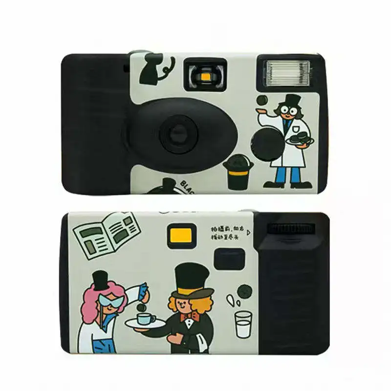 Single use wholesale Custom print sleeve 35mm Disposable Film Camera with 12/18/27color kodak film