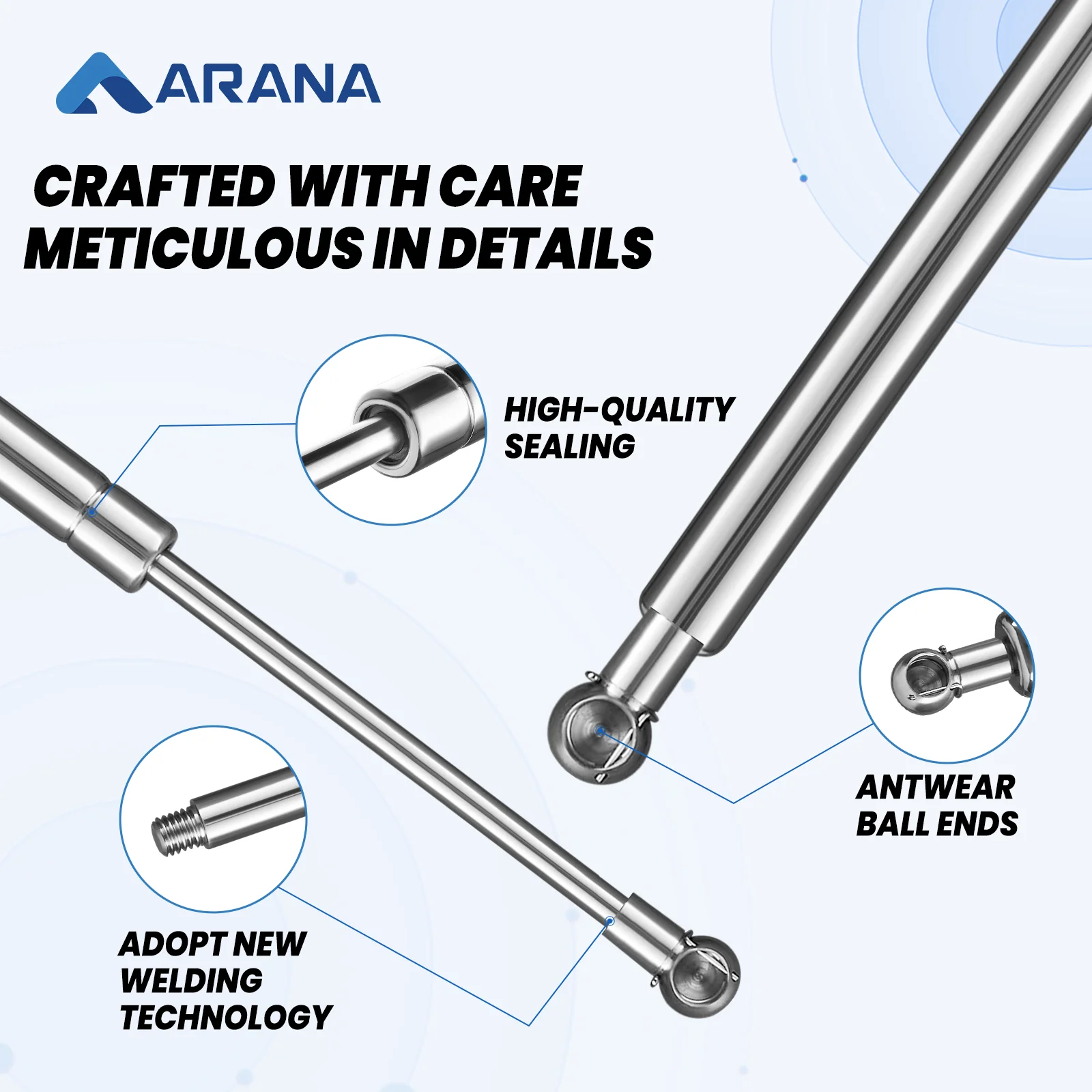 Good Sealing Performance Easy Lift Compression Gas Lift Stainless Steel Gas Lift for Ships