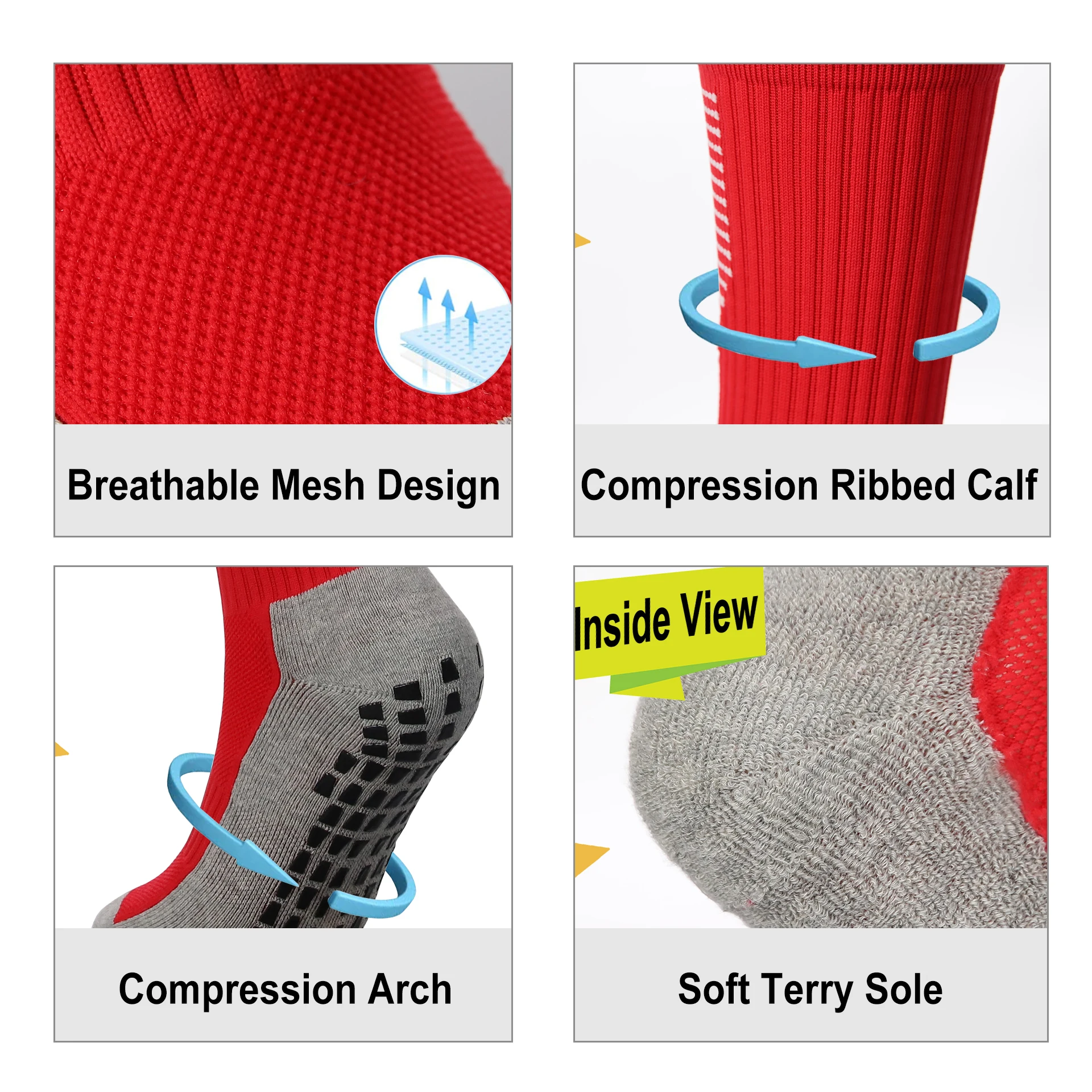 High quality antslip custom logo crew sports socks football grip sole socks none slip soccer rubber Silicone bottom socks