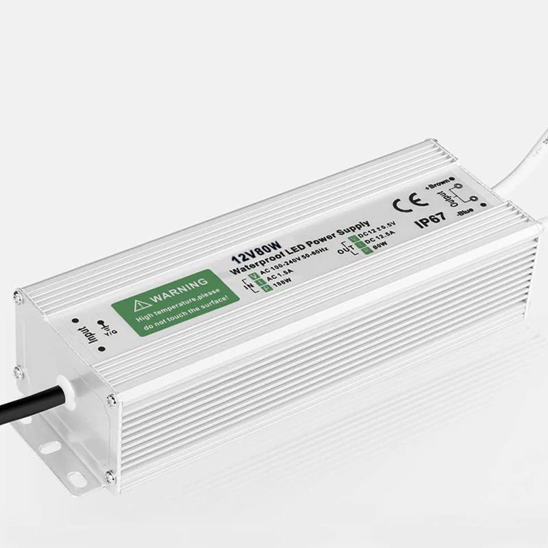 12 вольт DC 10 Вт ~ 1000 Вт светодиодный драйвер IP67 Водонепроницаемый Светодиодный источник питания 12 В 80 Вт IP67 Светодиодный драйвер