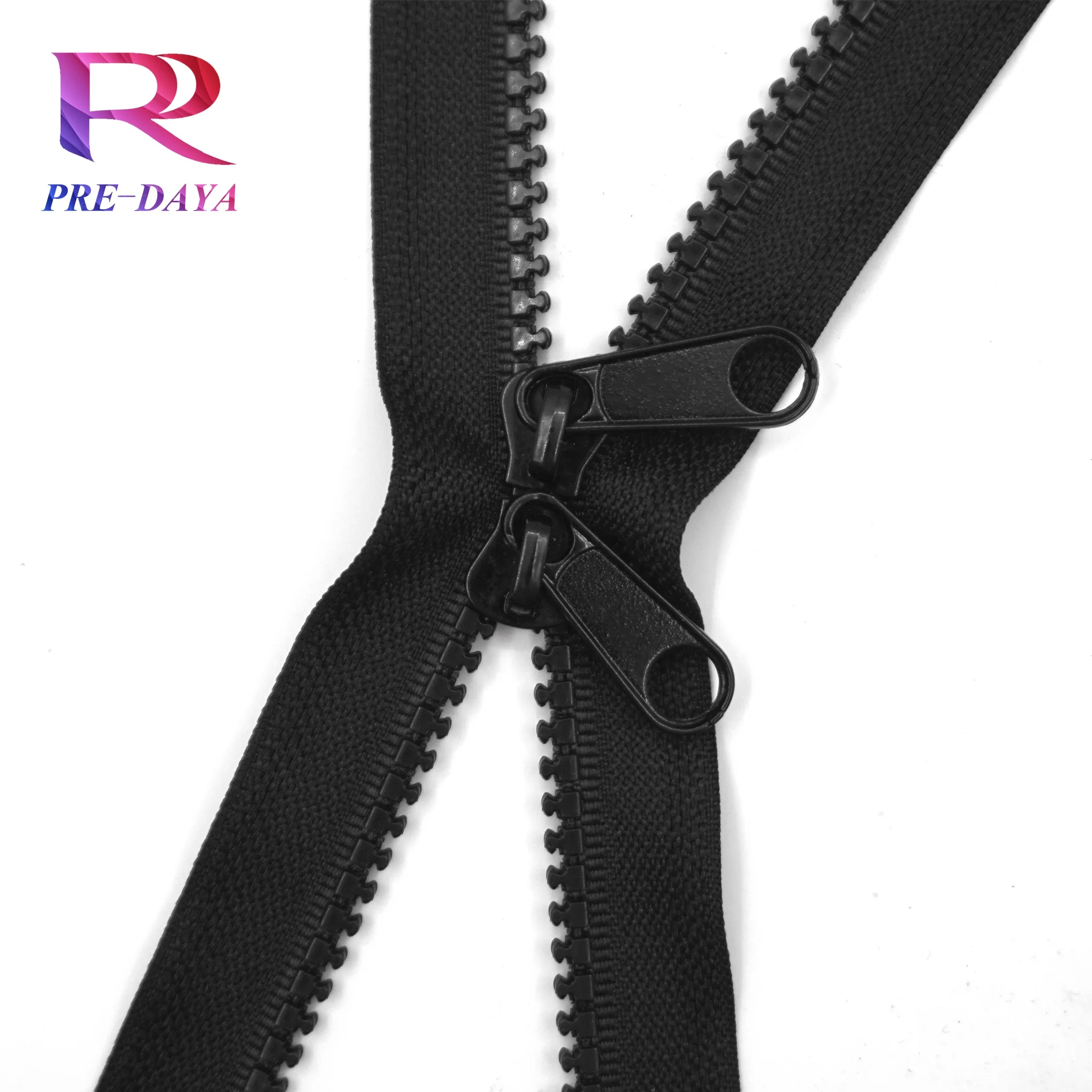 Factory Double Slider Plastic Resin Color Zipper Can Be Customized 2 Way Open End Plastic Zipper For Coat