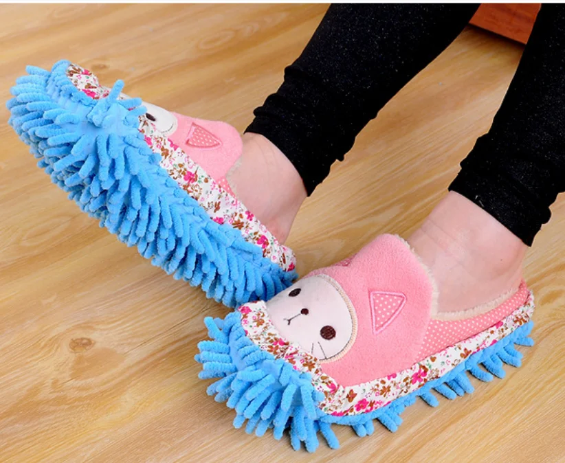 MZL 1PC Dusting Cleaning Foot Shoes Mop Slipper Floor Cleaner Detachable And Washable Slippers