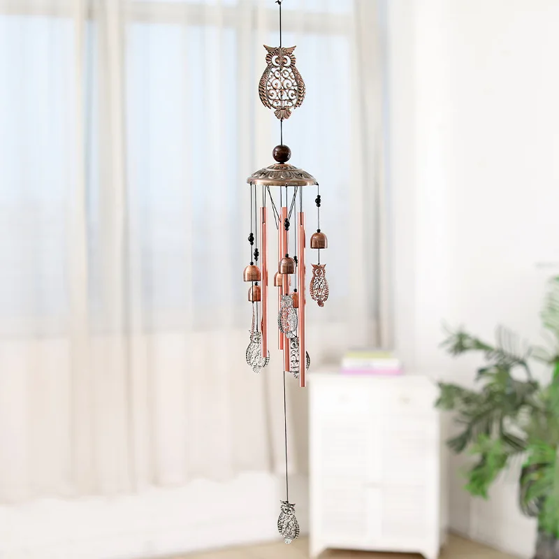 China top selling old looking copper color animals wind chime outdoor garden decor hanging metal aeolian bells for Christmas