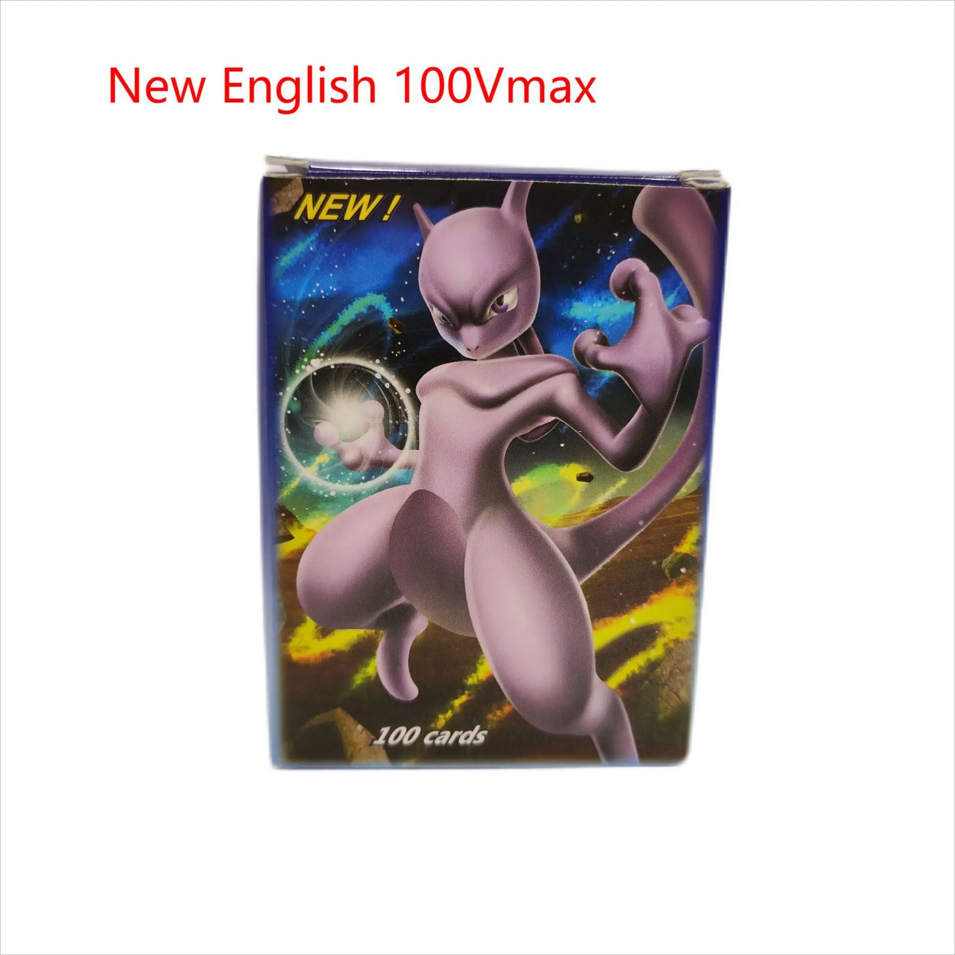 New Arrival Wholesale Gold PokeMong Card Box No Repeat Flash PokeMong 100EX Trading Cards for Kids