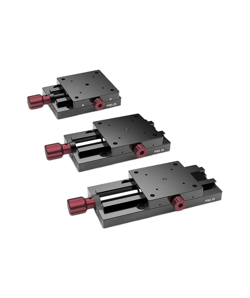 PT65 series dovetail groove direct drive manual translation table, one-dimensional manual fine-tuning sliding table