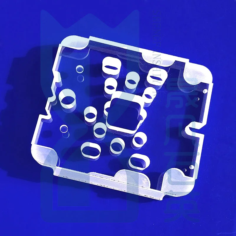 Customized perforated fused silica quartz glass sheet