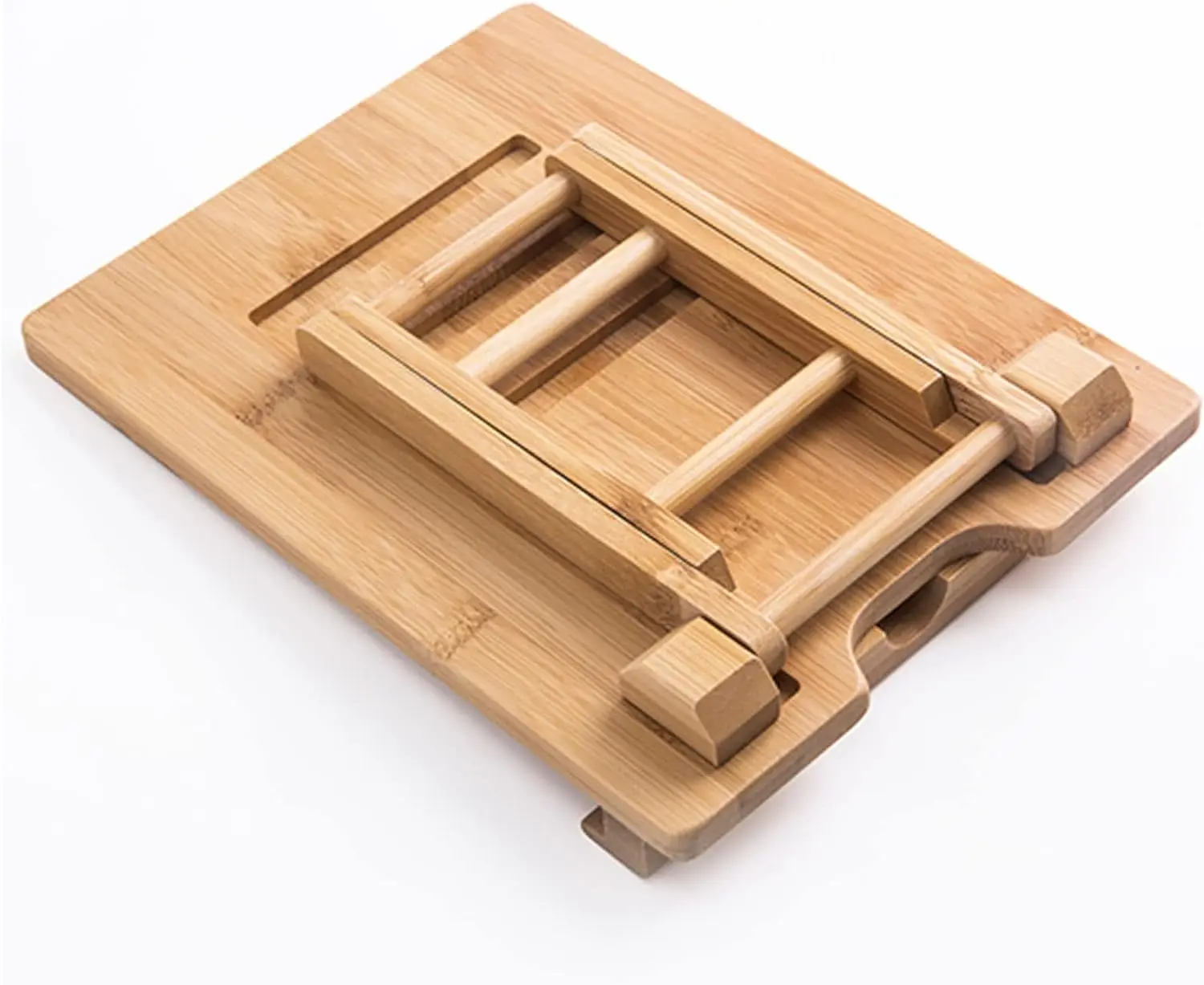 Bamboo wood adjustable foldable desktop phone tablet pc stand holder