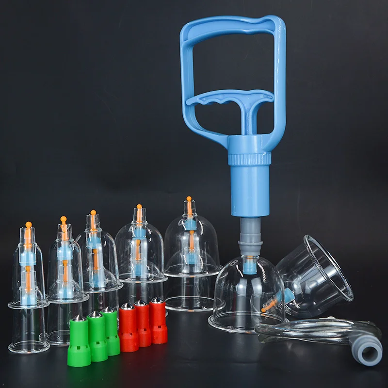 PZ China Medical Multifunctional Antirheumatic Cups Massage Suction Glass Vacuum Cupping Set