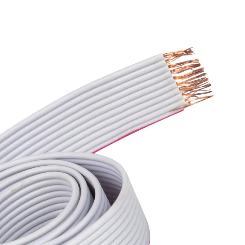 Multi Pin Electrical Flat Wire UL2651 300V 1.27mm 2.54mm Flexible PVC Insulated Grey Flat Cable