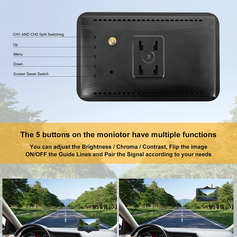 7 Inch Bus Car Vehicle Monitor 4 Camera DVR Wireless Truck DVR Rear View Reverse Camera System Kit For Trailer aid