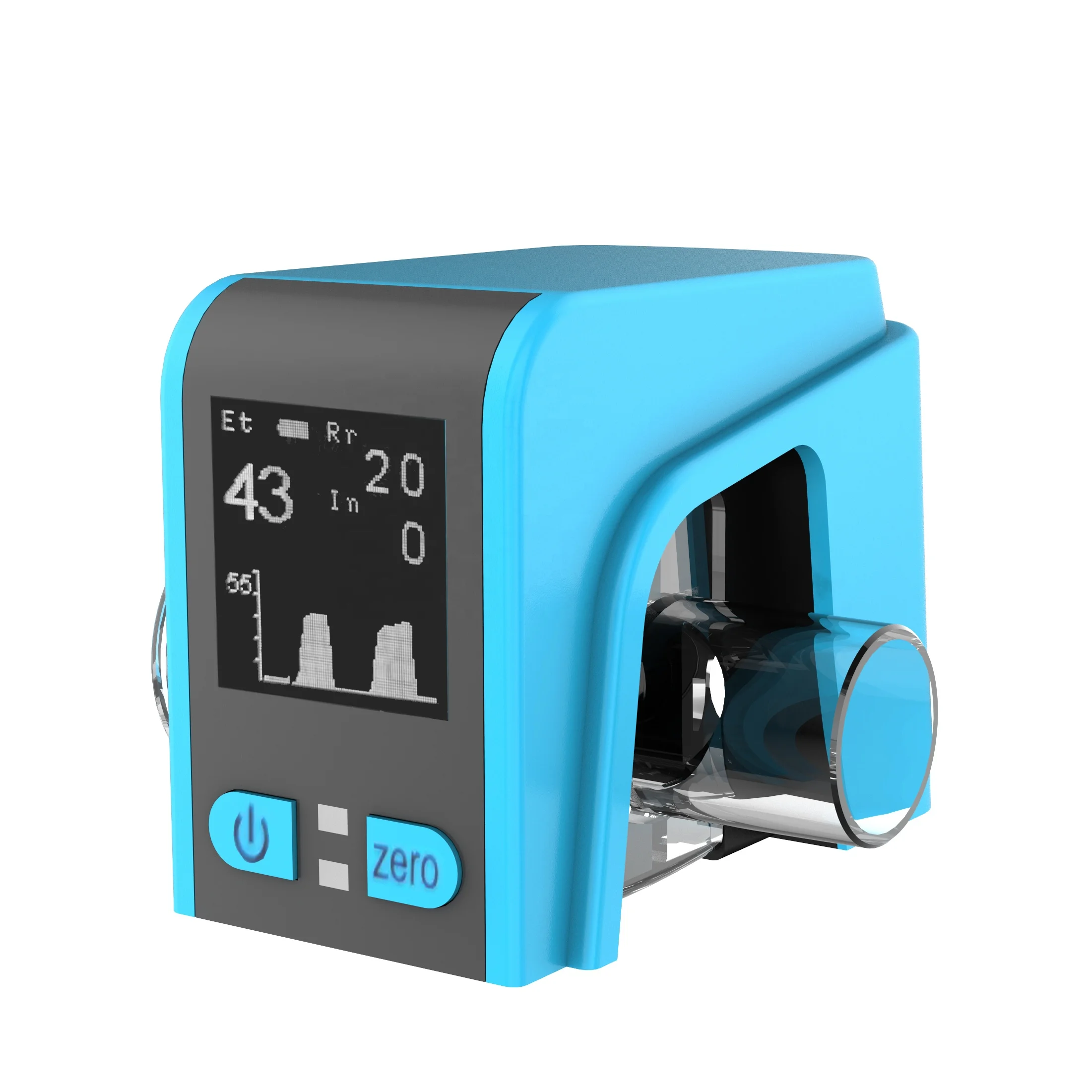 Rechargeable Mini Wireless Vet Capnography Monitor - ETCO2 Sensor, Airway Adapter for Animal Vital Sign Detection