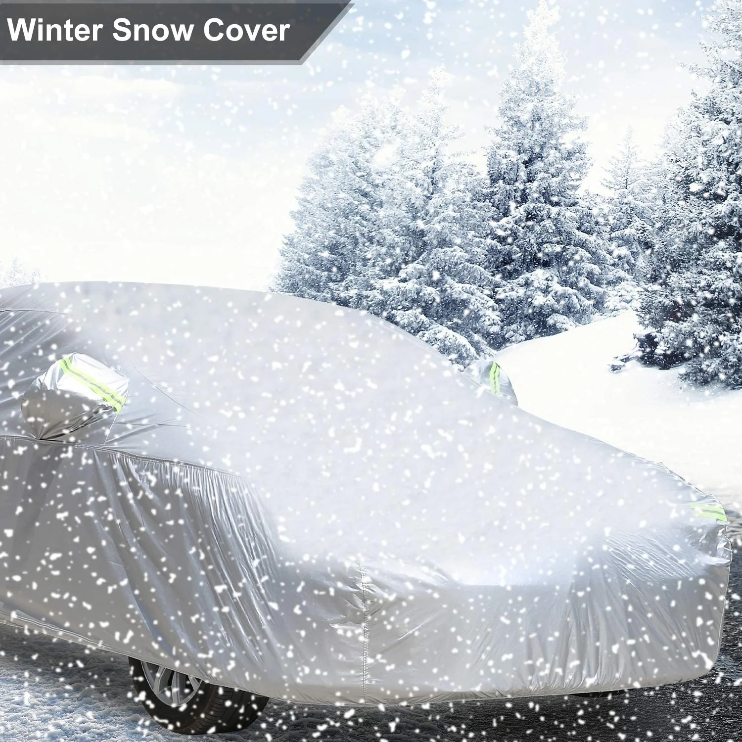 Silver Safety Reflective strip automatic car cover universal car cloth