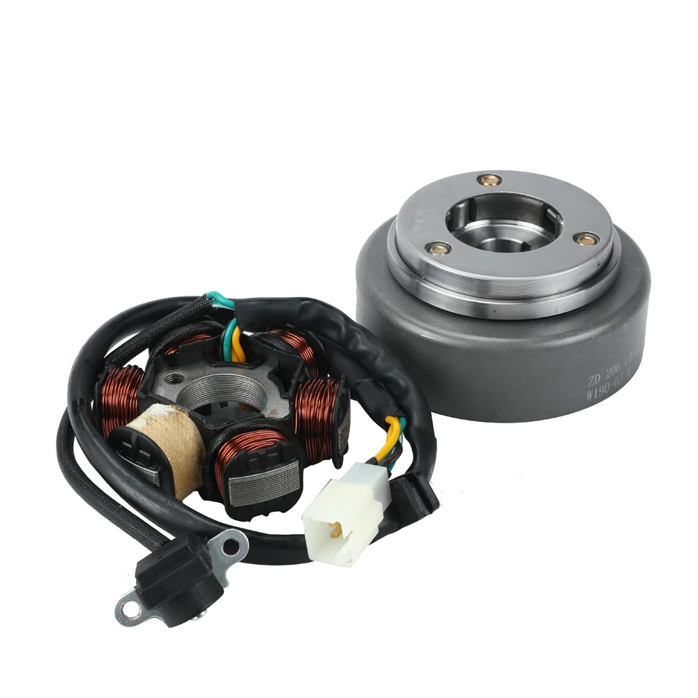 6 Poles ZS 190CC Engine Parts Motorcycle Magneto Ignition Stator and Rotor with illumination
