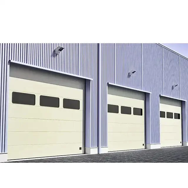 HZSY Industrial Automatic Overhead Steel Thermal Insulated Vertical Lifting Sectional Door for Warehouse and Loading Dock