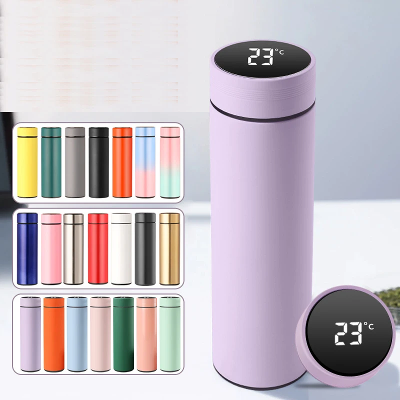 500ml Intelligent temperature insulated Thermos battery custom smart Stainless steel vacuum Leak Proof Hot water bottle