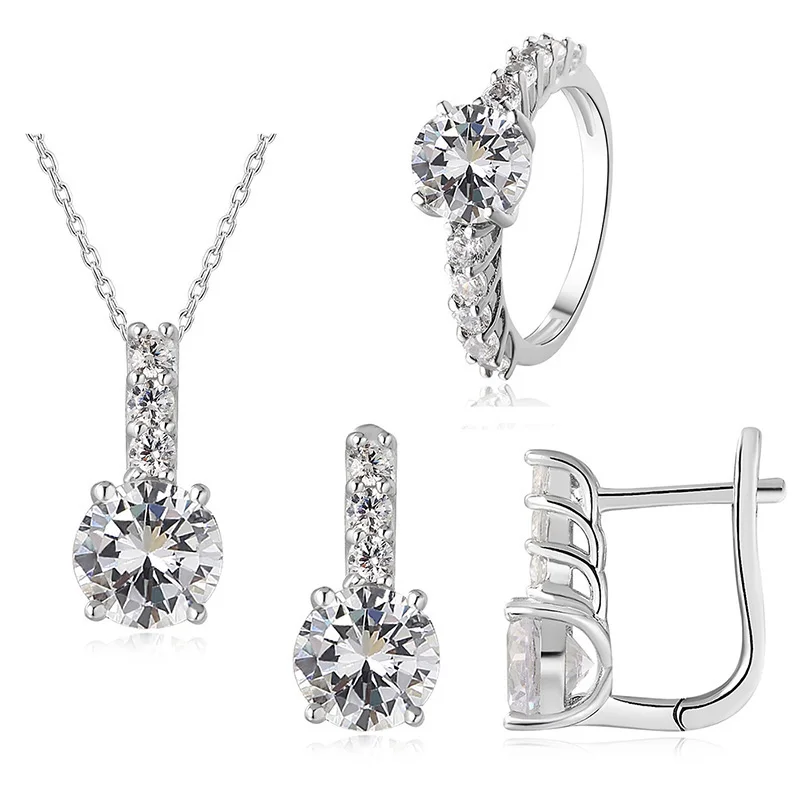 925 Sterling Silver Women Girl Fashion Jewelry Set Wholesale